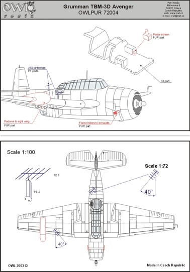 TBM3D Avenger Torpedo Nightfighter conversion  OWLPUR72004