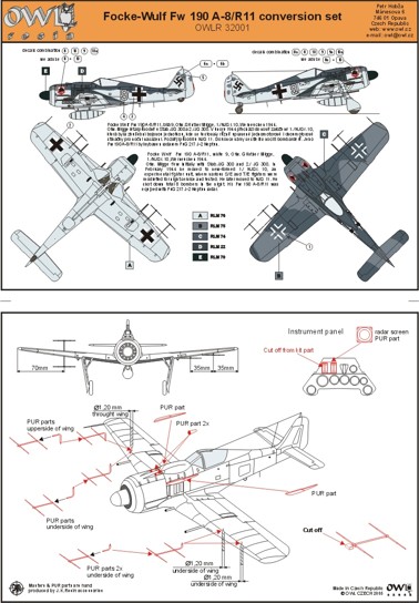 FW190 Nightfighter anti dazzle panel OWLR48014