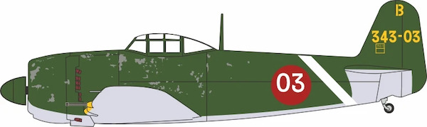 Kawanishi N1K2-J Shiden Kai/George Diecast Model IJNAS 407th Hikotai, 343rd Kokutai, B343-03, Hiroshi Ohara, Matsuyama Airfield, Japan, April 1945 AC121