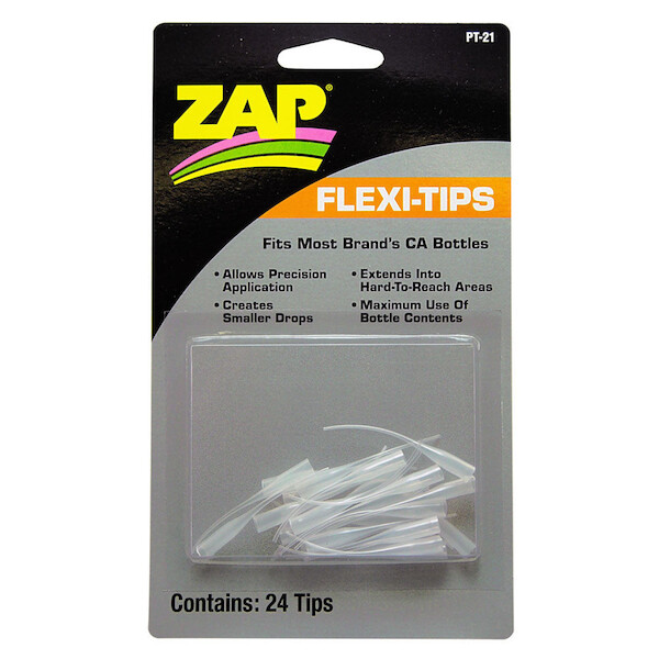 Zap Flexi tips, Fits most Brands CA Bottle and certainly the ZAP 's  (24 tips included)  PT21
