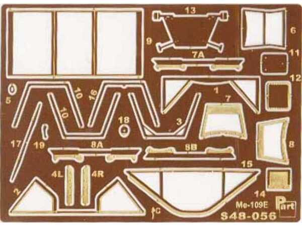 Messerschmitt BF109E Canopyframes (Hobbycraft) S48056
