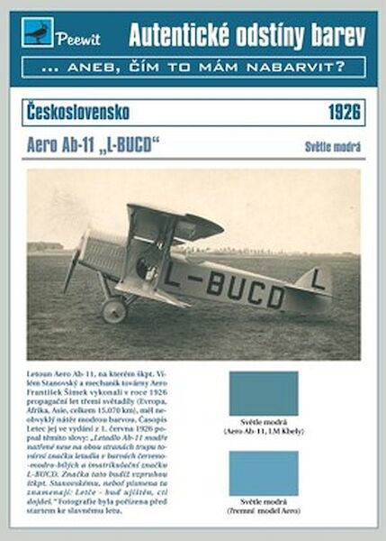 Authentic paint samples for Special Hobby Aero Ab11 'L-BUCD" BV-01