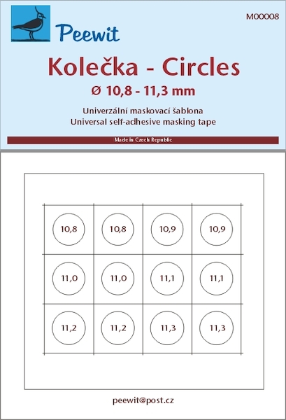 Universal self adhesive masking tape: Circles 10,8 - 11,3mm M00008