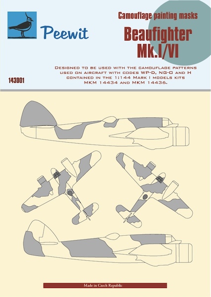 Bristol Beaufighter MKI/VI Camouflage masking (4+ Models)  M143001