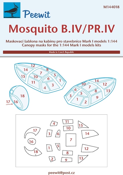 Mosquito B.IV/PR IV Canopy and nose cone masking (Mark 1) M144018