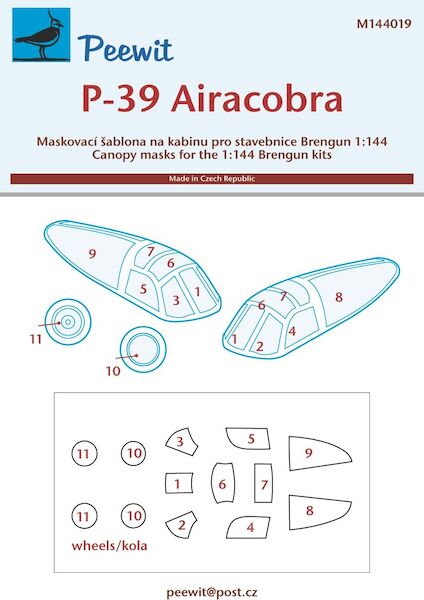 Bell P39 Airacobra Canopy and wheel masking (Brengun) M144019