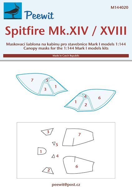 Spitfire MKXIV/XVIII Canopy masking (MK1)  M144020