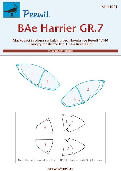 Bae Harrier GR.7 Canopy masking (Revell)  M144021