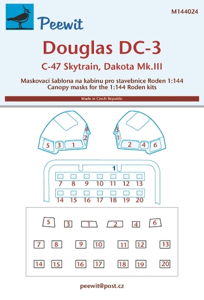 Douglas DC3 Canopy Mask (Roden)  m144024