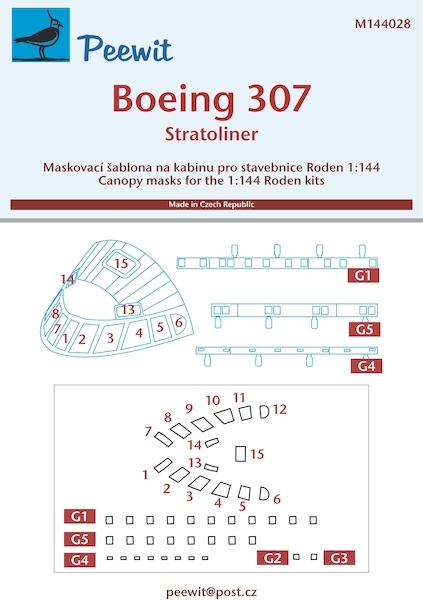 Boeing 307 Stratoliner Cockpit and cabin window Mask (Roden)  M144028