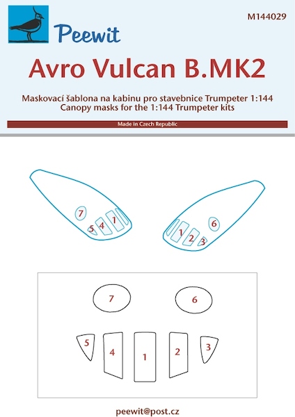 Avro Vulcan B Mk2 window Mask (Trumpeter) M144029