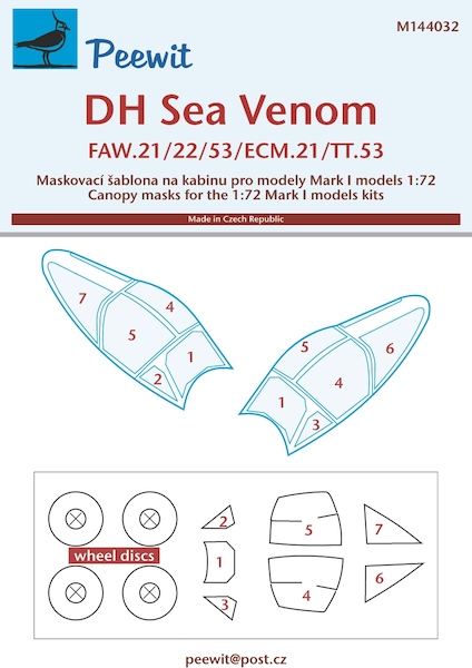 DH Sea Vemom FAW21/22/53 Canopy and wheel masking (MK1) M144032