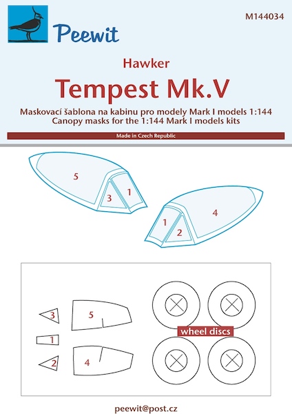 Hawker Tempest MKV Cockpit and wheel Mask (Mark 1) M144034
