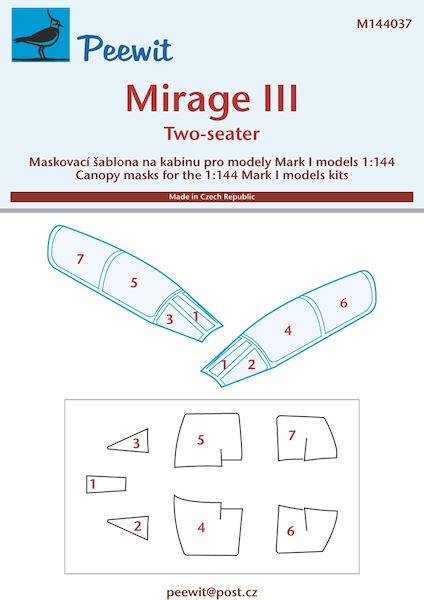 Mirage IIIB/D Twoseater Cockpit Mask (MK1) M144037