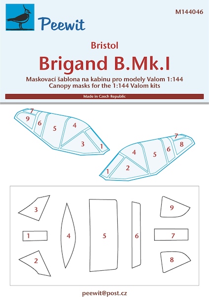 Bristol Brigand B Mk1 Canopy mask (Valom) M144046