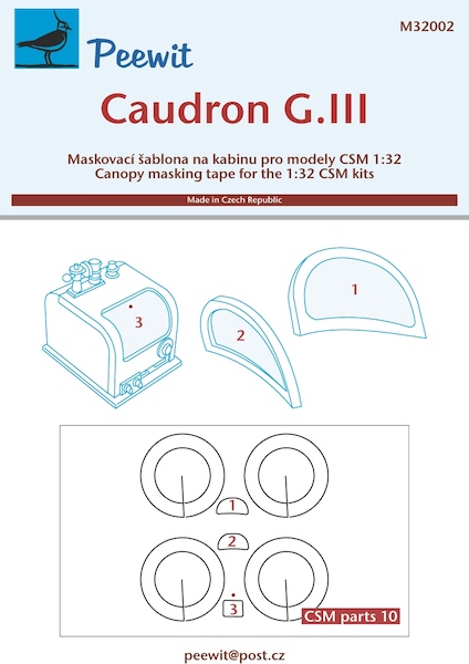Caudron G.IIICanopy and wheel masking (CSM kits0  M32002