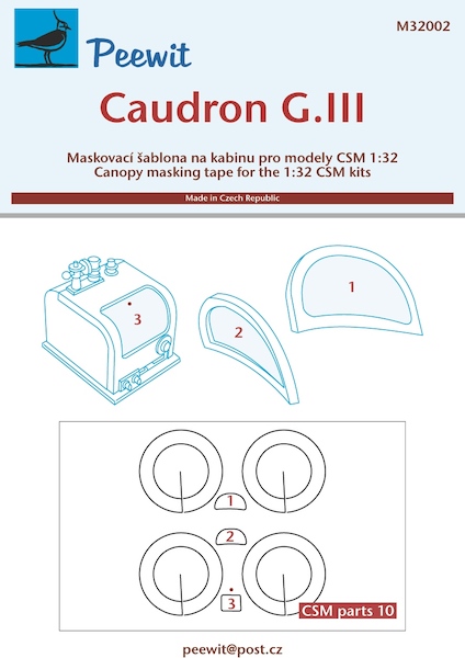 Caudron G.IIICanopy and wheel masking (CSM kits) M32002