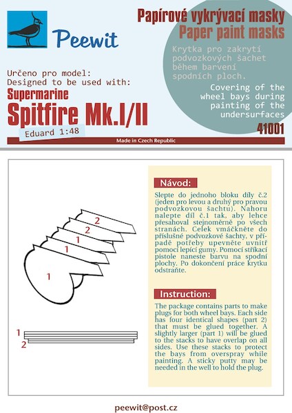 Paper Paint masks Spitfie MKI/II (Eduard)  M41001