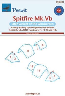 Spitfire MKVb Late Canopy masking (Airfix 05125) M48003