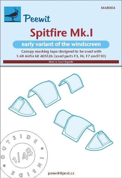 Spitfire MK1 early Canopy masking (Airfix 05126)  M48004