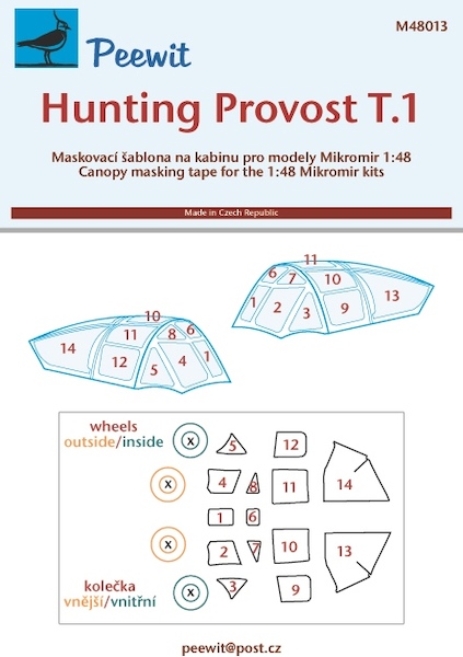 Hunting Provost T1 Canopy masking (Mikro Mir)  M48013