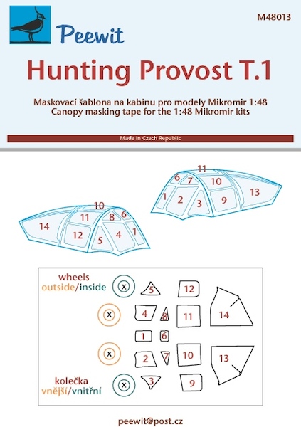 Hunting Provost T1 Canopy masking (Mikro Mir) M48013