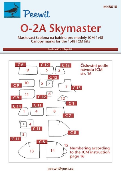 Cessna O2A Skymaster Canopy and Window Mask (ICM) M48018