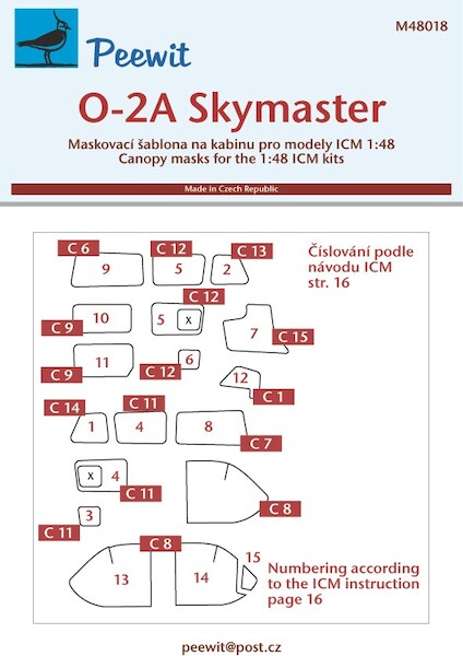 Cessna O2A Skymaster Canopy and Window Mask (ICM)  M48018