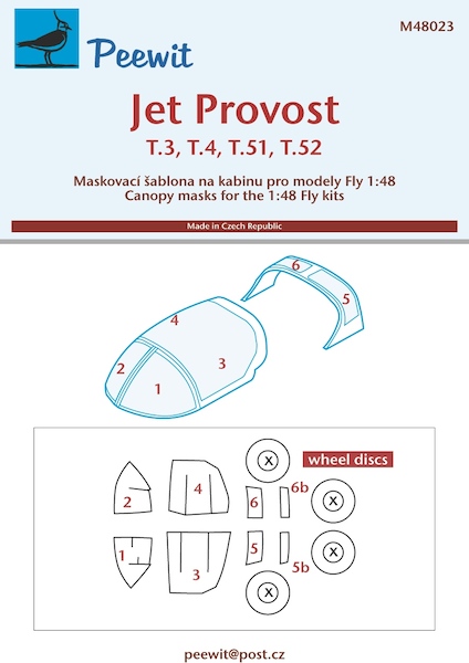 Jet Provoist T3/T4/T51/T52 Canopy and Wheel mask  (Fly)  M48023