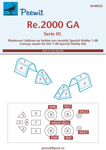 Regianne Re2000GA Srs II Canopy and Wheel mask (ICM) M48025