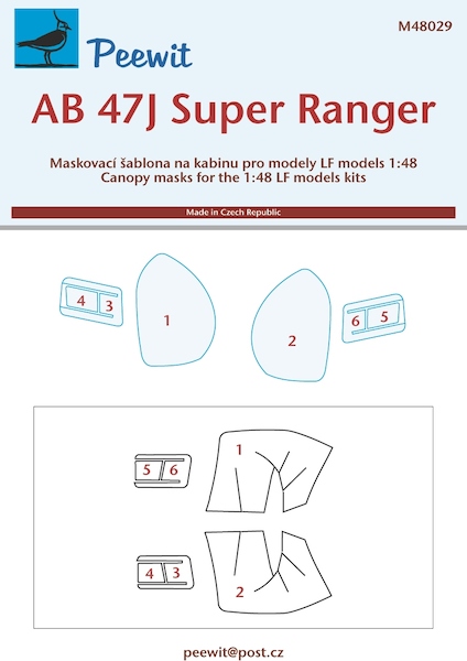 Agusta AB47J Super Ranger Cockpit mask (LF Models) M48029