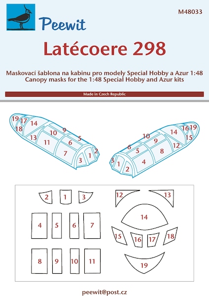 Latecoere 298 Canopy mask (Azur, Special Hiobby)  M48033