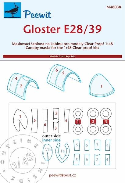 Gloster E28/39 Canopy and wheel mask (Clear Prop) M48038