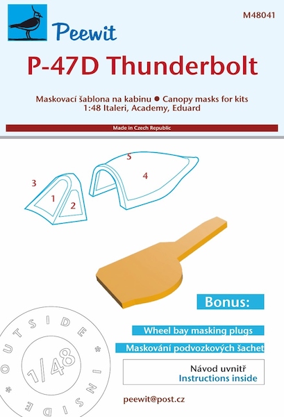 P47D Thunderbolt Canopy and Main wheel well Mask (Italeri, Academy)  M48041