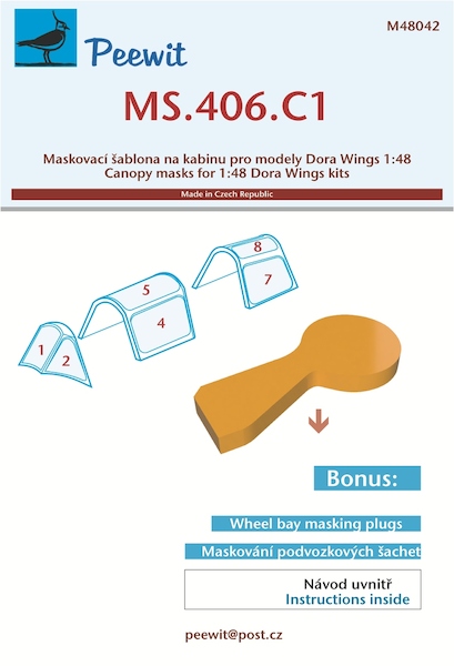 Morane Saulnier MS406.C1 Canopy and Main wheel well Mask (Dora Wings) M48042