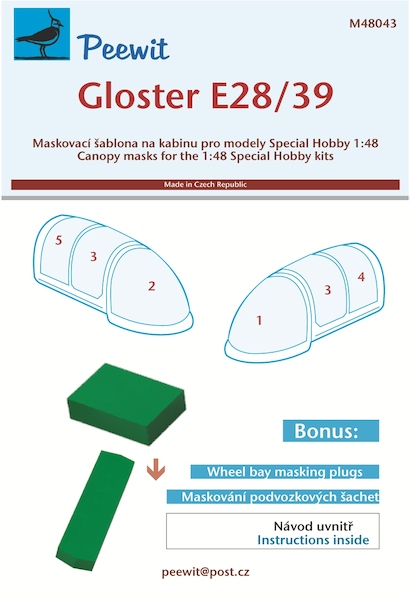 Gloster E28/39 Canopy and Main wheel well Mask (Special Hobby)  M48043