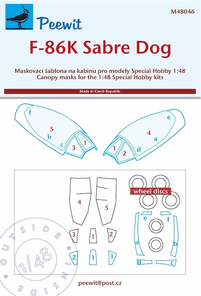 F86K Sabre Dog Canopy and wheel Mask (Kovozavody Prostejov)  M48046