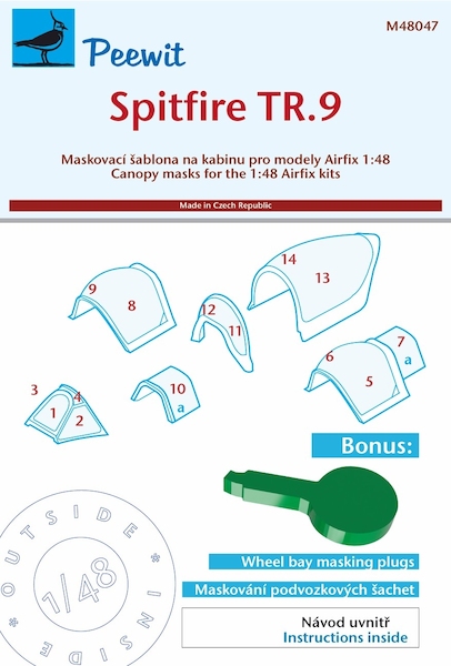 Supermarine Spitfire Tr9  Canopy and wheelbay  Mask (Airfix)  M48047