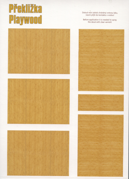 Plywood (Birch) imitating decals  (darker, more reddish colour)  M49002