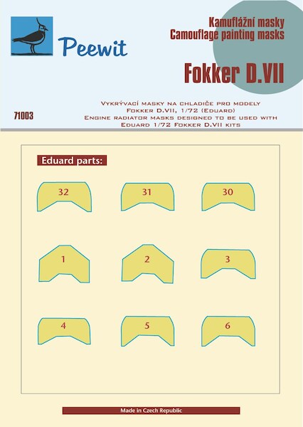 Fokker DVII Camouflage painting masks for rdiators mask (Eduard) m71003