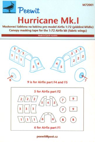Hawker Hurricane MK1 Canopy masking (Airfix)  M72001