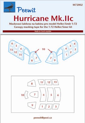 Hawker Hurricane MKIIc Canopy masking (Smer/Heller)  M72002