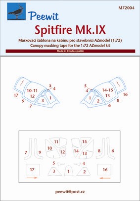Spitfire MKIX Canopy masking (AZ Models)  M72004