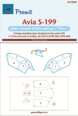 Avia S199 early Canopy masking (KP Models)  M72009