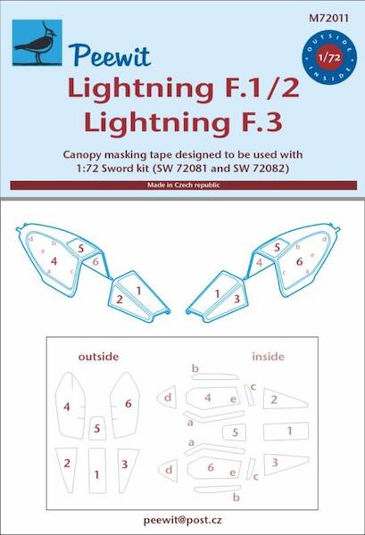 Lightning F.3 and F.1/2 Canopy masking (Sword)  M72011