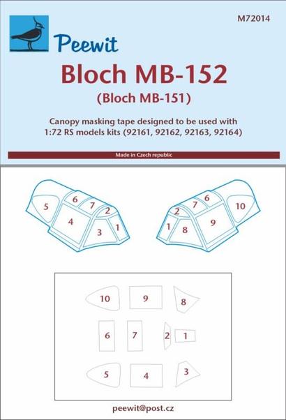 Bloch MB-152 Canopy masking (RS Models) M72014