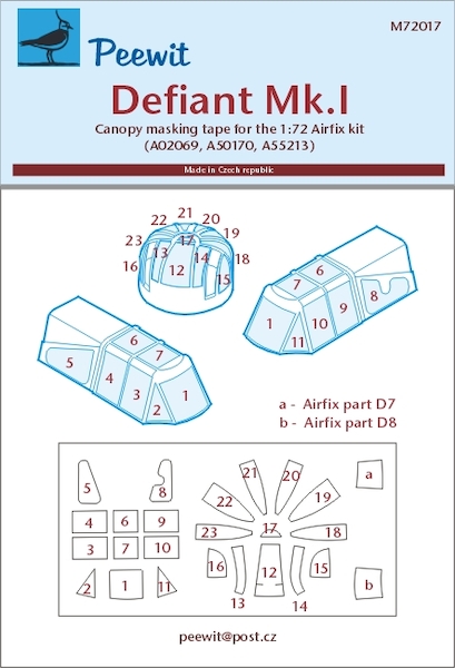 Defiant Canopy and turret masking (Airfix)  M72017
