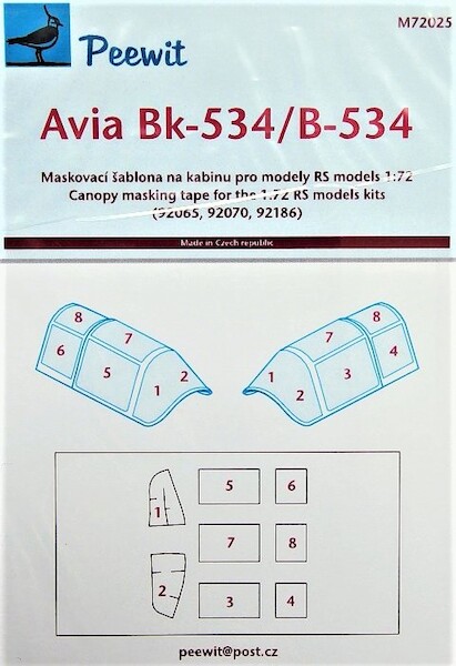 Avia Bk-534 Canopy masking (RS models)  M72025