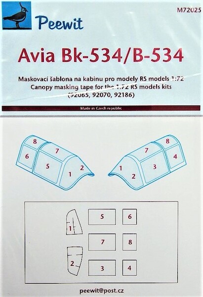 Avia Bk-534 Canopy masking (RS models) M72025
