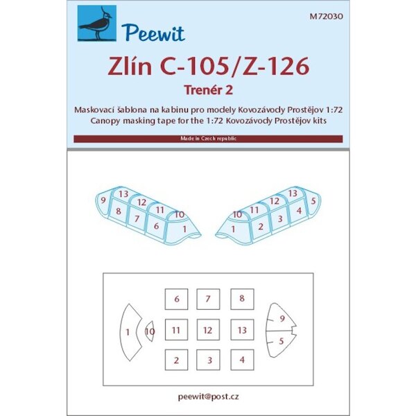 Zlin C105/Z-126 Trener 2 Canopy masking (KP Models)  M72030